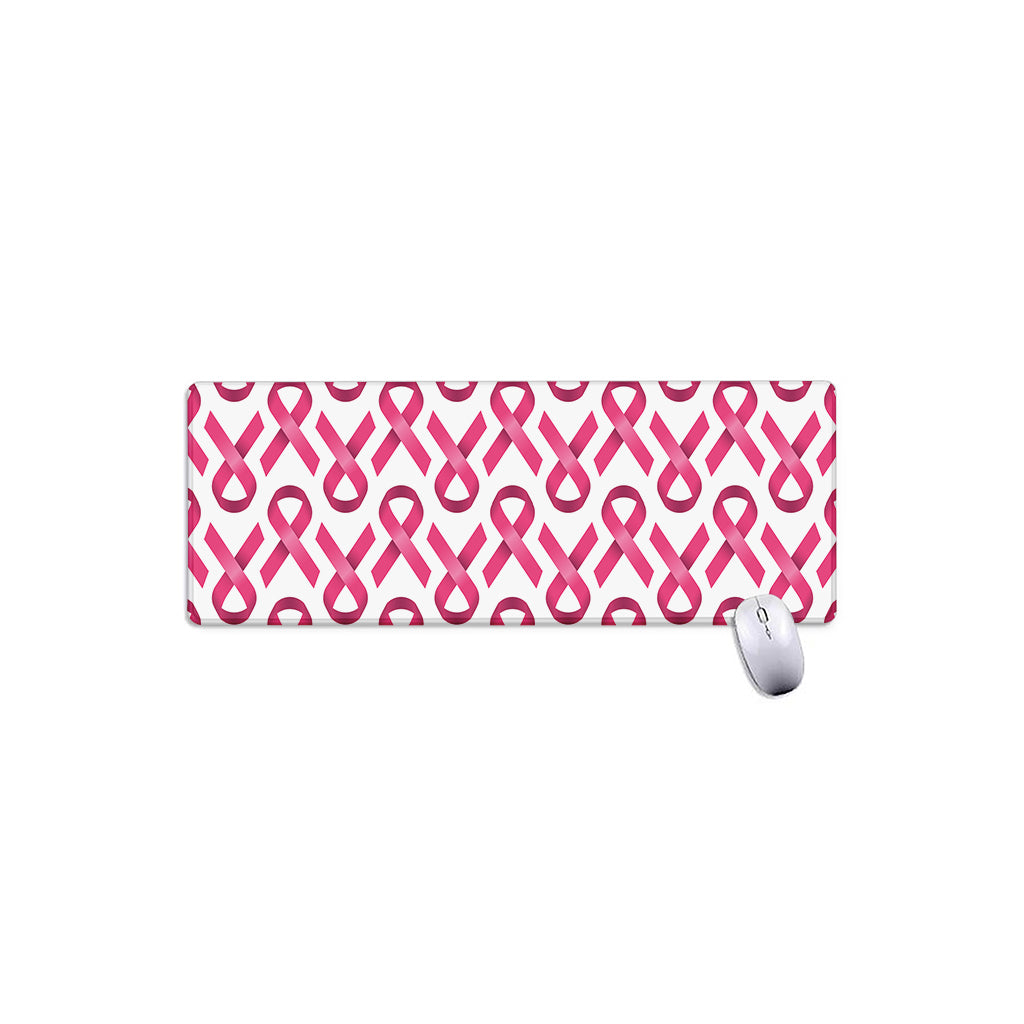 Pink And White Breast Cancer Print Extended Mouse Pad