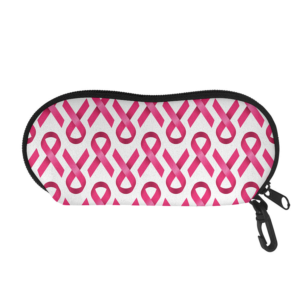 Pink And White Breast Cancer Print Glasses Case