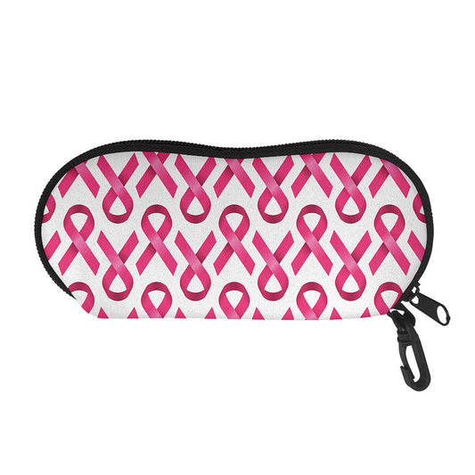 Pink And White Breast Cancer Print Glasses Case