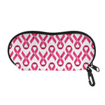 Pink And White Breast Cancer Print Glasses Case