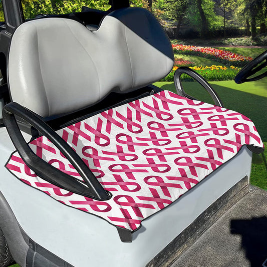 Pink And White Breast Cancer Print Golf Cart Seat Cover