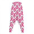 Pink And White Breast Cancer Print Hammer Pants