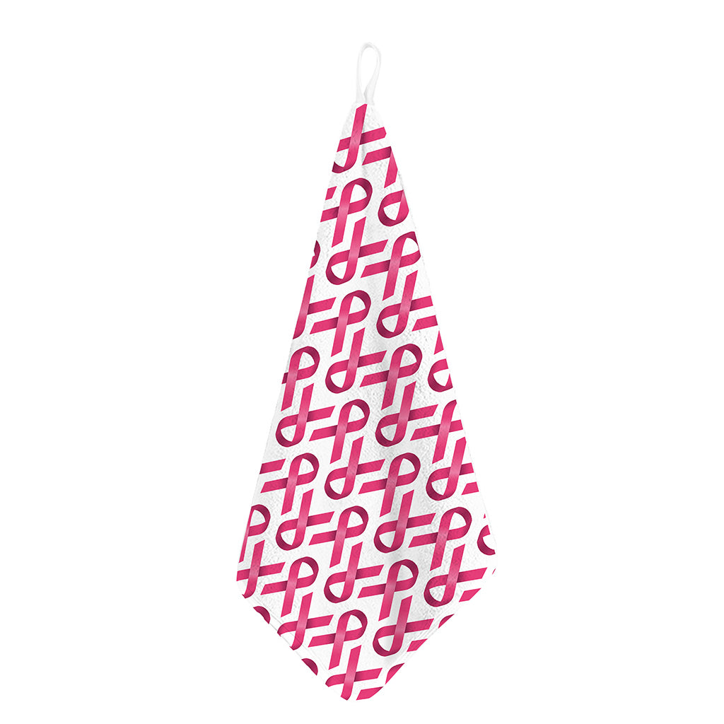 Pink And White Breast Cancer Print Hand Towel