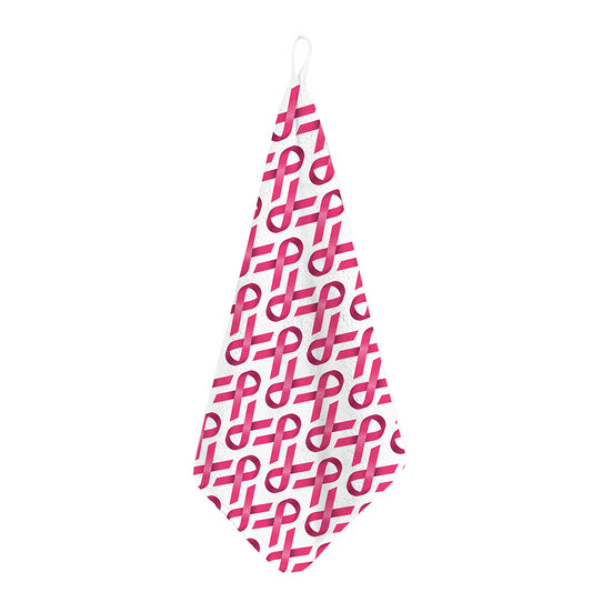 Pink And White Breast Cancer Print Hand Towel