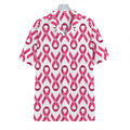 Pink And White Breast Cancer Print Hawaiian Shirt