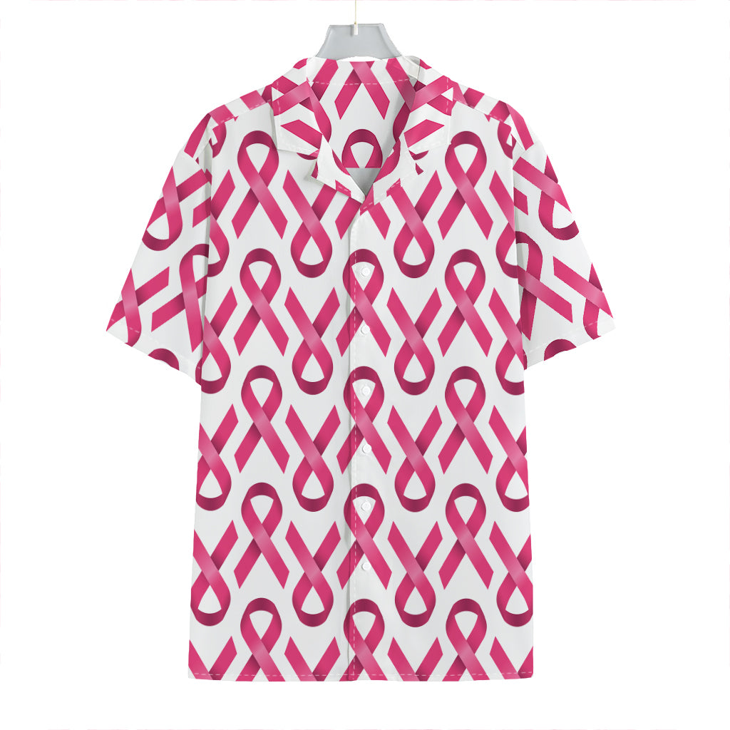 Pink And White Breast Cancer Print Hawaiian Shirt