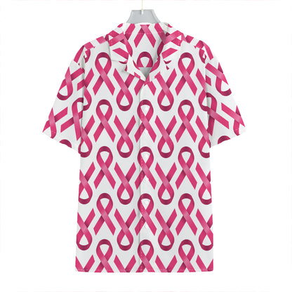 Pink And White Breast Cancer Print Hawaiian Shirt