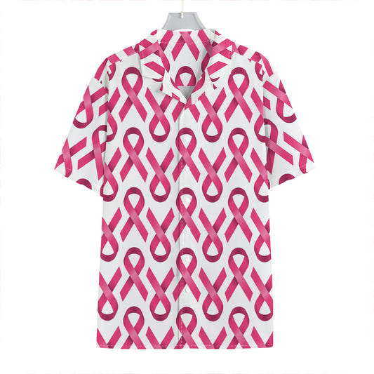 Pink And White Breast Cancer Print Hawaiian Shirt