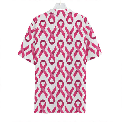 Pink And White Breast Cancer Print Hawaiian Shirt