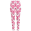 Pink And White Breast Cancer Print High-Waisted Pocket Leggings