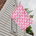 Pink And White Breast Cancer Print House Flag