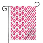 Pink And White Breast Cancer Print House Flag