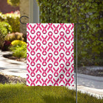 Pink And White Breast Cancer Print House Flag