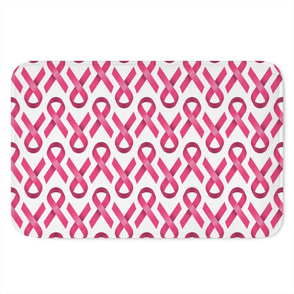 Pink And White Breast Cancer Print Indoor Door Mat