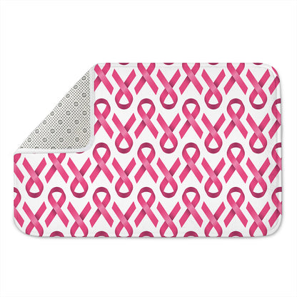 Pink And White Breast Cancer Print Indoor Door Mat