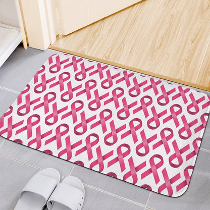 Pink And White Breast Cancer Print Indoor Door Mat