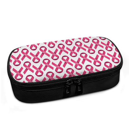 Pink And White Breast Cancer Print Insulin Cooler Travel Case