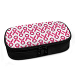Pink And White Breast Cancer Print Insulin Cooler Travel Case