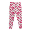 Pink And White Breast Cancer Print Jogger Pants