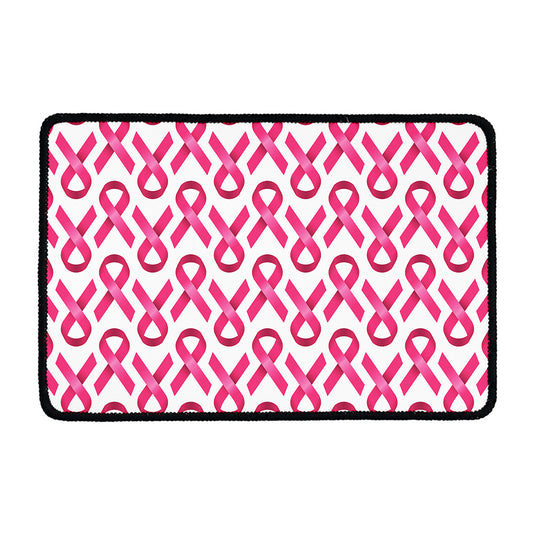 Pink And White Breast Cancer Print Kitchen Mat