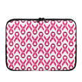 Pink And White Breast Cancer Print Laptop Sleeve