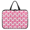 Pink And White Breast Cancer Print Laptop Sleeve With Handle