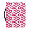 Pink And White Breast Cancer Print Leather Bible Cover