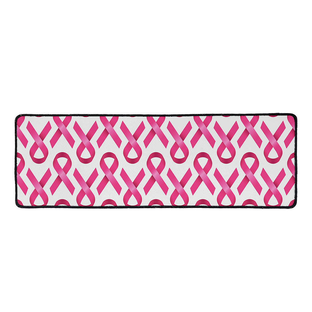 Pink And White Breast Cancer Print Long Kitchen Mat