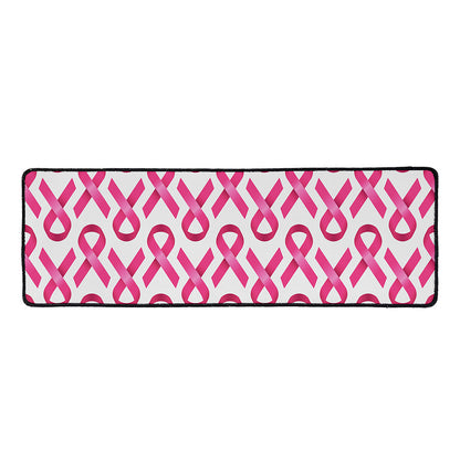 Pink And White Breast Cancer Print Long Kitchen Mat
