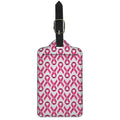 Pink And White Breast Cancer Print Luggage Tag