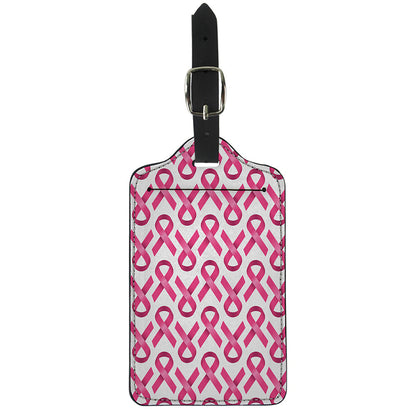 Pink And White Breast Cancer Print Luggage Tag
