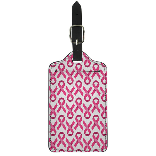 Pink And White Breast Cancer Print Luggage Tag