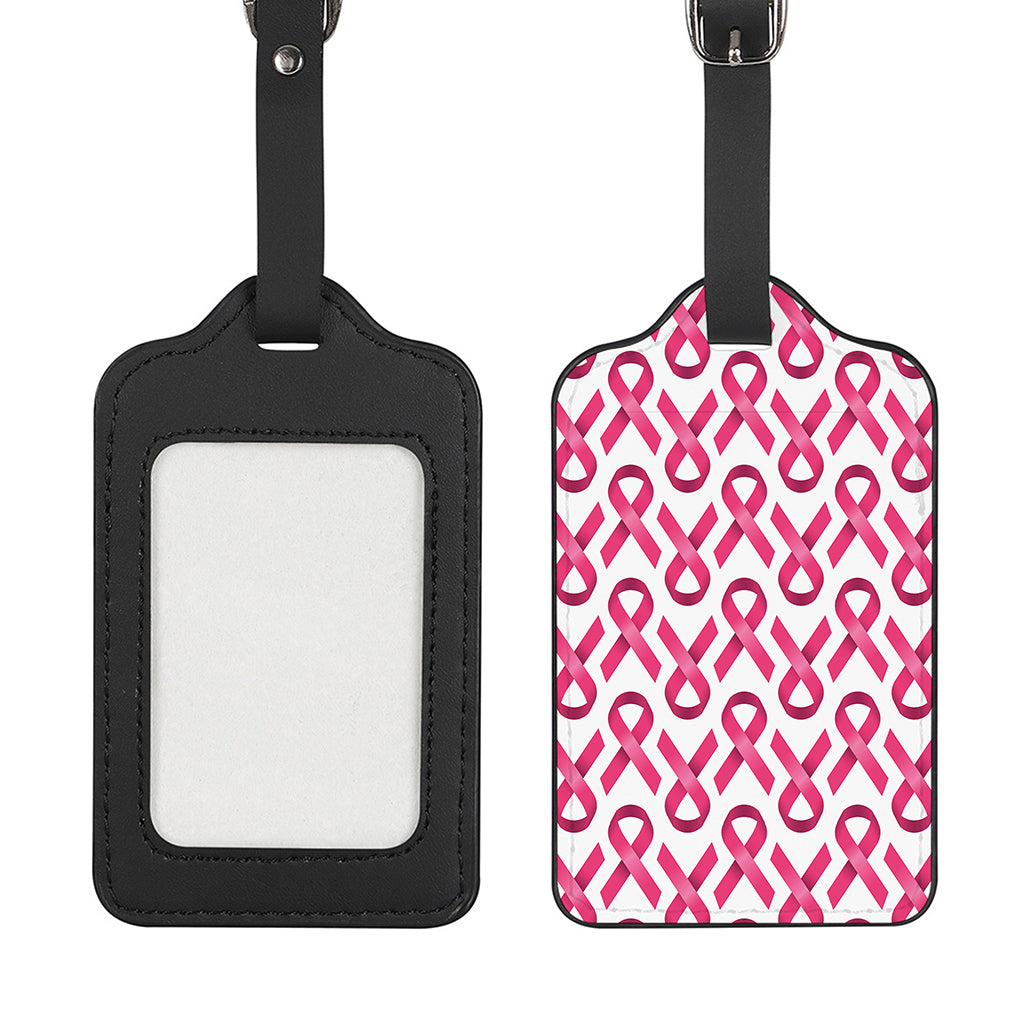 Pink And White Breast Cancer Print Luggage Tag