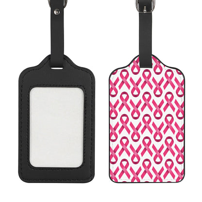 Pink And White Breast Cancer Print Luggage Tag