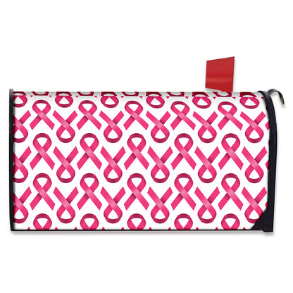 Pink And White Breast Cancer Print Mailbox Cover