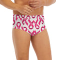 Pink And White Breast Cancer Print Men's Briefs