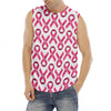 Pink And White Breast Cancer Print Men's Fitness Tank Top