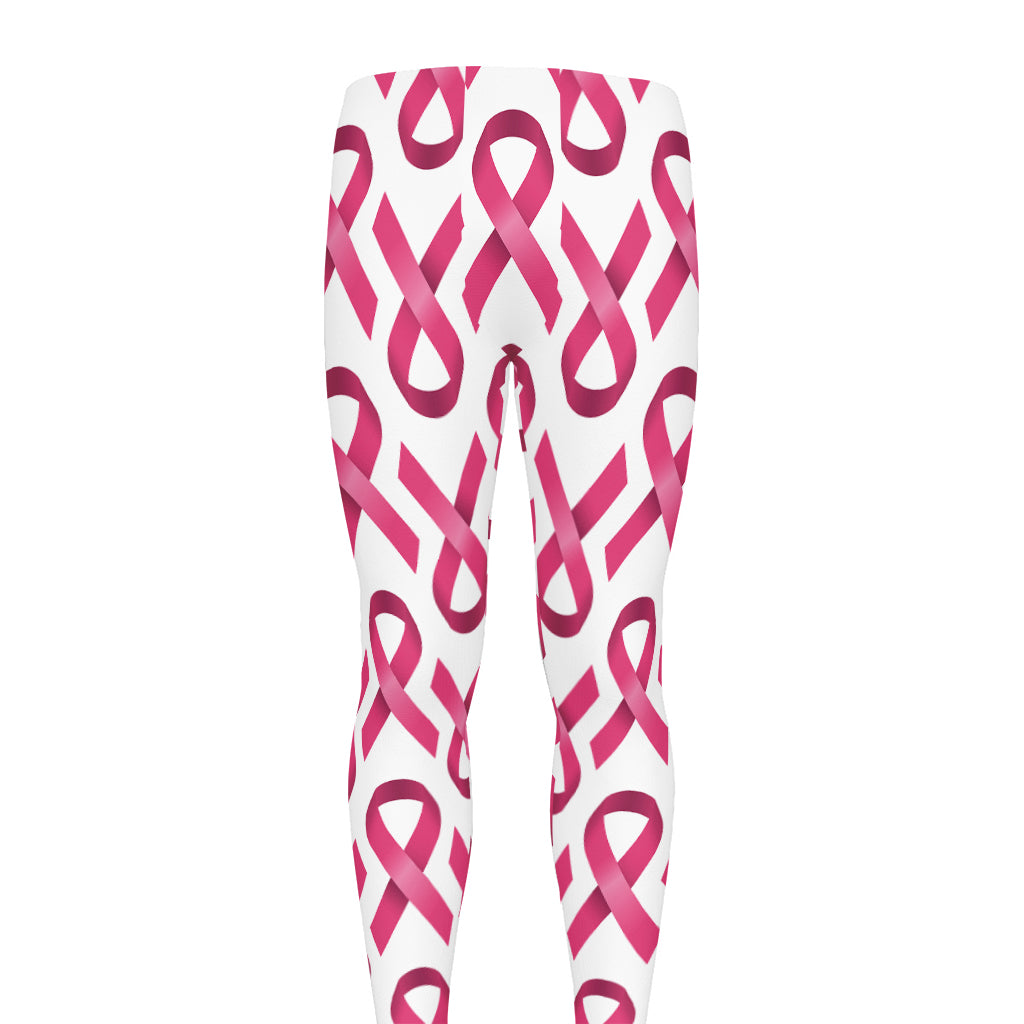 Pink And White Breast Cancer Print Men's leggings