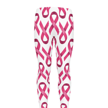 Pink And White Breast Cancer Print Men's leggings