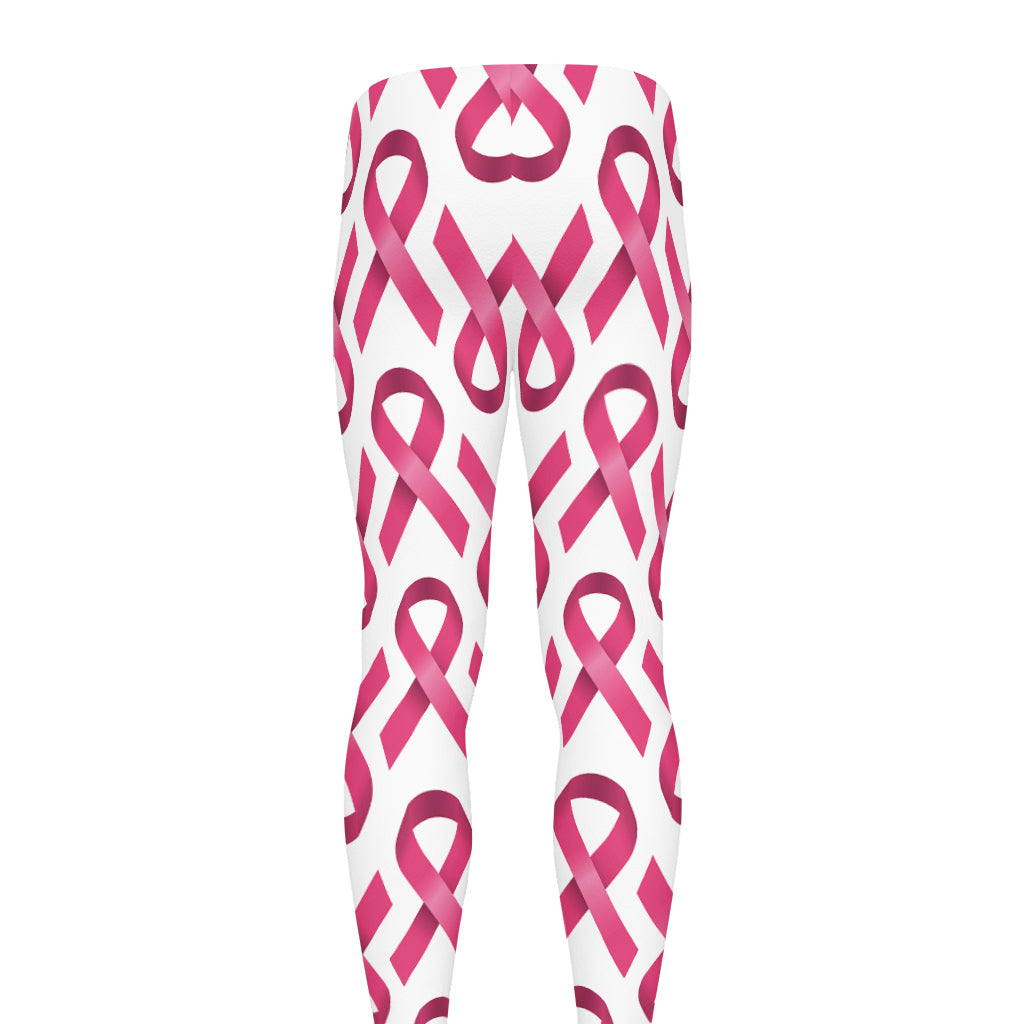 Pink And White Breast Cancer Print Men's leggings
