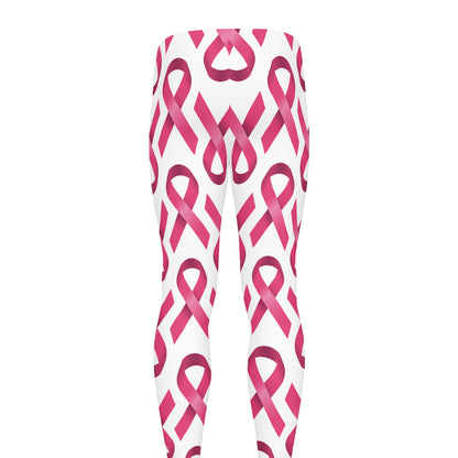 Pink And White Breast Cancer Print Men's leggings