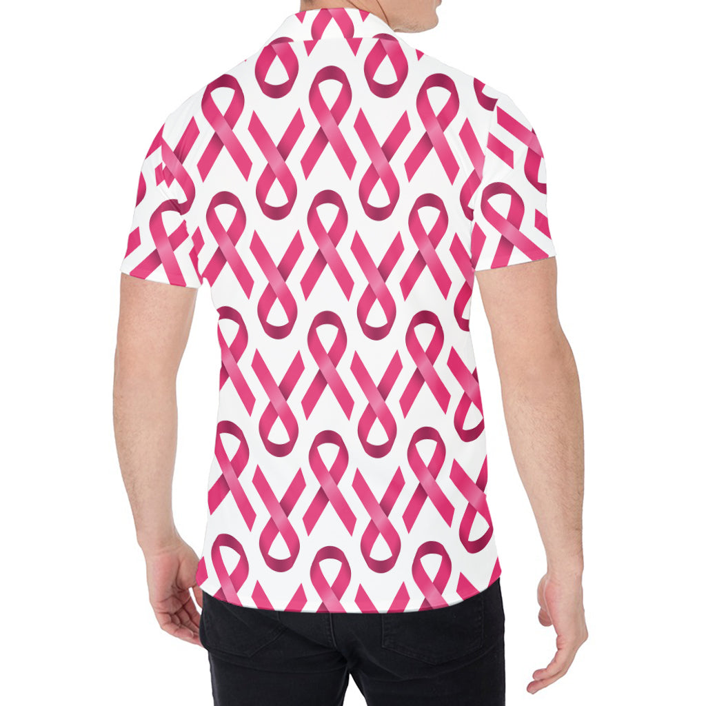Pink And White Breast Cancer Print Men's Shirt