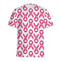 Pink And White Breast Cancer Print Men's Athletic T-Shirt