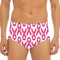 Pink And White Breast Cancer Print Men's Triangle Swim Briefs