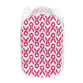 Pink And White Breast Cancer Print Mesh Laundry Hamper