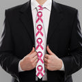 Pink And White Breast Cancer Print Necktie