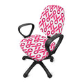 Pink And White Breast Cancer Print Office Chair Cover