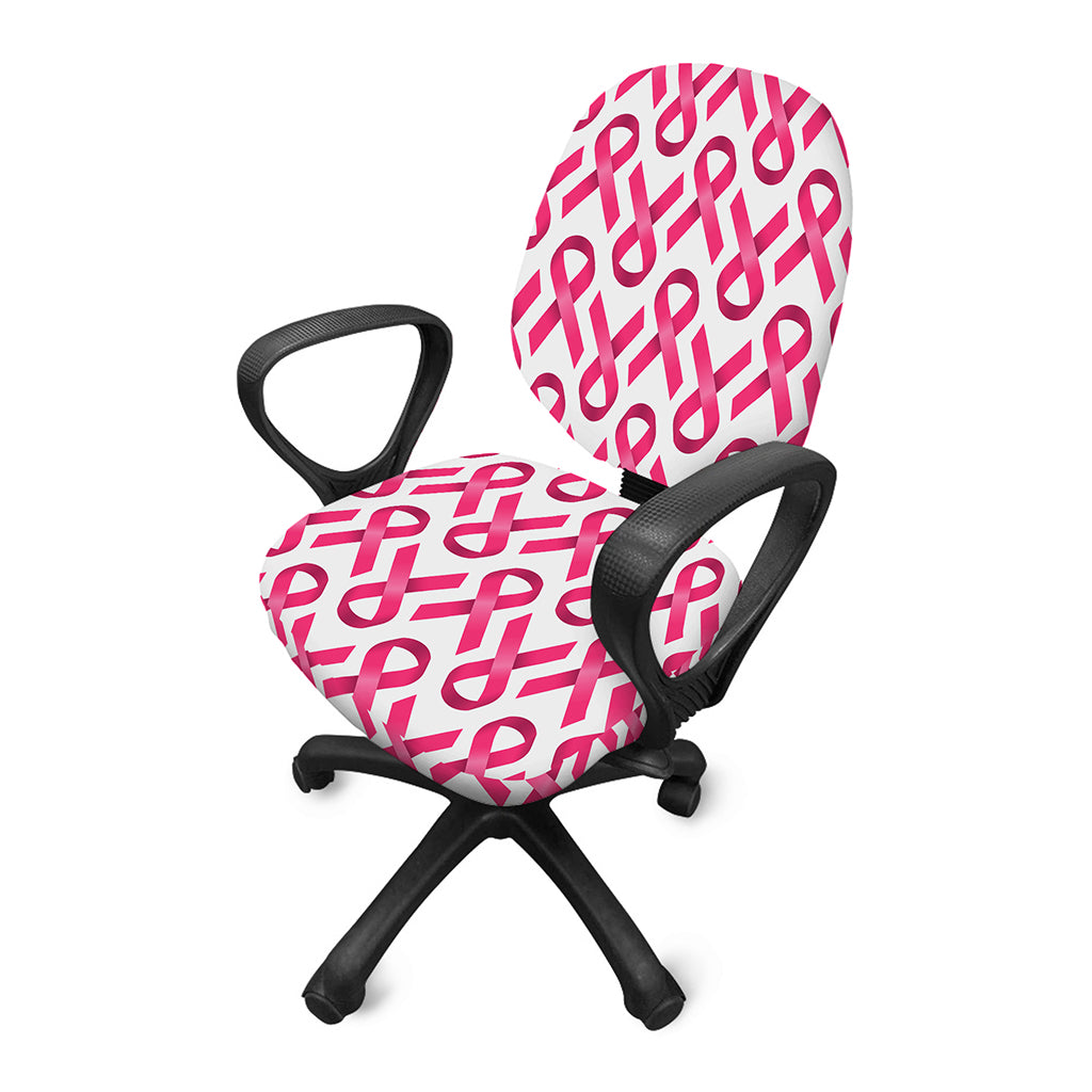Pink And White Breast Cancer Print Office Chair Cover