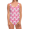 Pink And White Breast Cancer Print One Piece Swimsuit