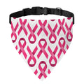 Pink And White Breast Cancer Print Over The Collar Dog Bandana